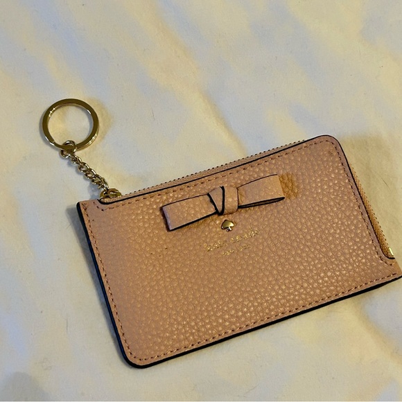 Kate Spade Pink and Gold Key Card Holder with Bow - Picture 1 of 2
